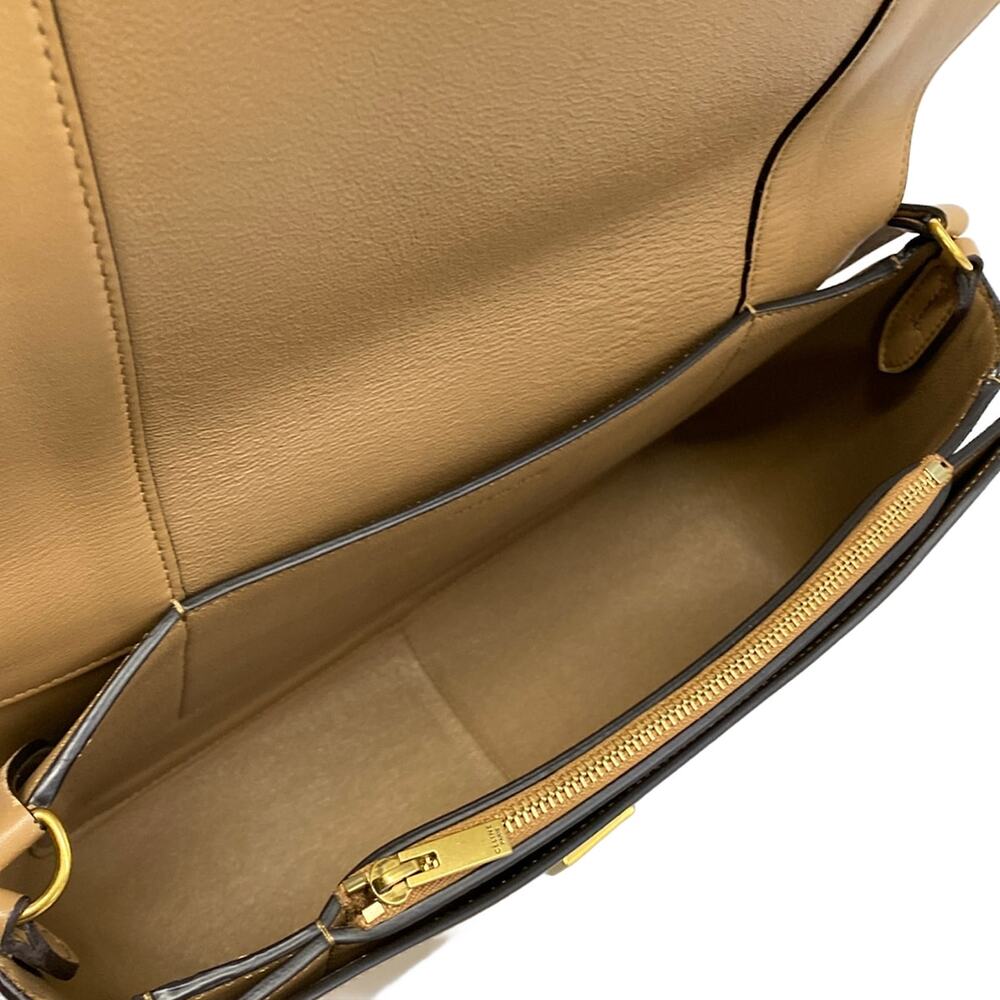 Celine Frame Medium Shoulder Bag White Light Brown - Picture 7 of 15
